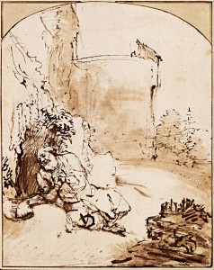 one of Rembrandt's many fascinating sketches